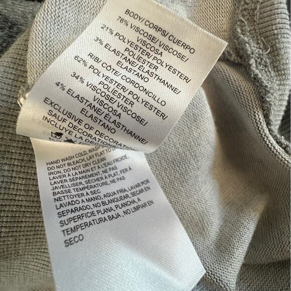 Lucky Brand Leopard Print Grey Viscose Knit Blend Pullover Sweater Size Large - Picture 15 of 15